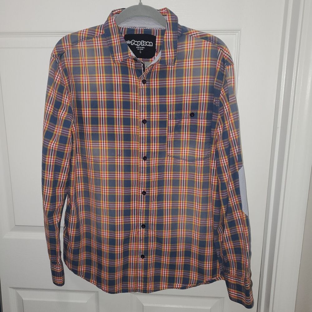 POP ICON CLOTHING Men's Vibrant Plaid Shirt